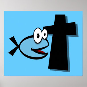 Behalt deine Augen auf dem Kreuz Poster