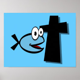 Behalt deine Augen auf dem Kreuz Poster