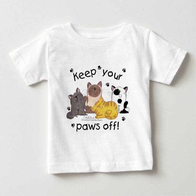 Behalt deine Paws ab (Katzen) Baby T-shirt (Vorderseite)