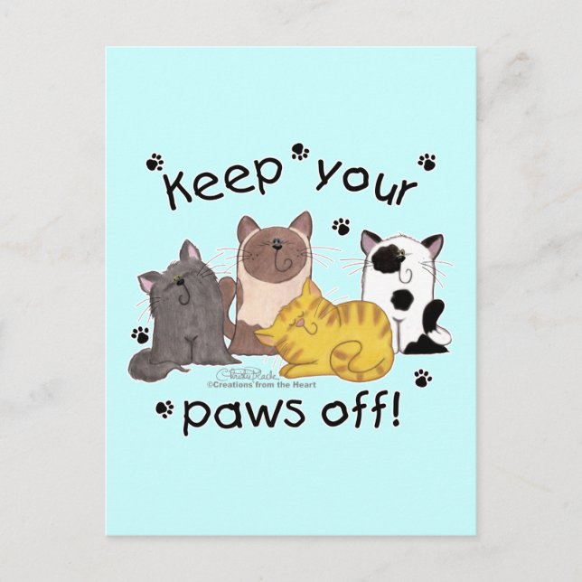 Behalt deine Paws ab (Katzen) Postkarte (Vorderseite)