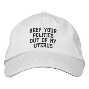 Behalt deine Politik aus meiner Gebärmutter Schwar Bestickte Baseballkappe