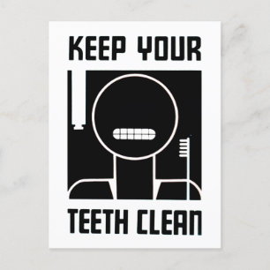 Behalt deine Zähne sauber Postkarte