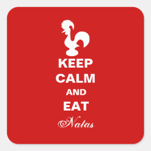 Behalt den Aufkleber "Calm" und "Eat Natas Square"
