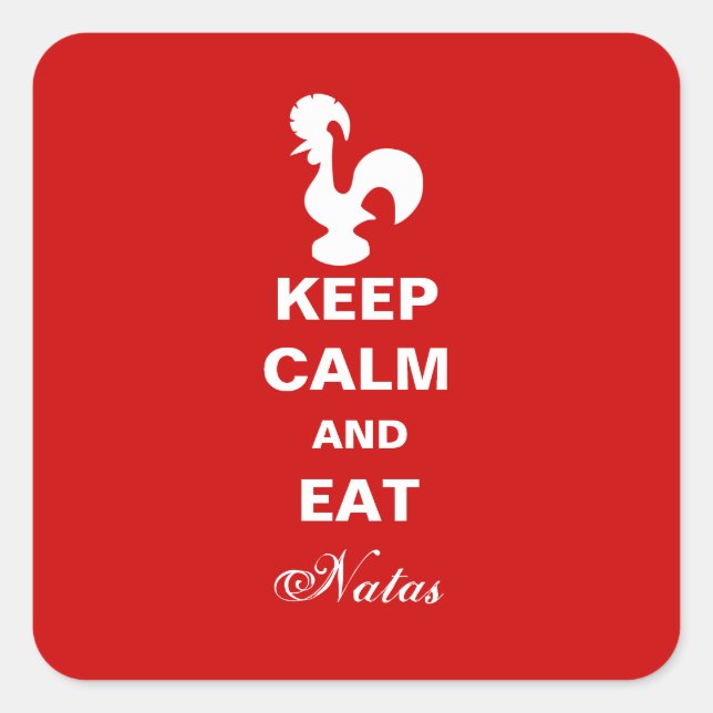 Behalt den Aufkleber "Calm" und "Eat Natas Square" (Vorderseite)