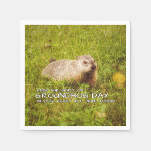 Behalt den Geist der Windeln des Groundhog-Tages Serviette