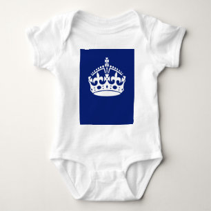 Behalt der Calm Crown auf der Blaue Marinedekor Baby Strampler