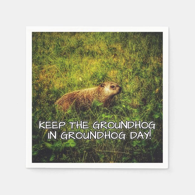 Behalt der Groundhog-Servietten am Groundhog Day Serviette (Vorderseite)
