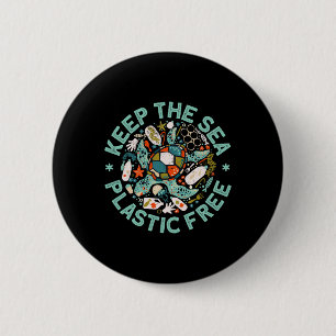Behalt der Meereskunststoff-freien Gerettet Schild Button