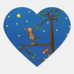 Behalt der Monkey-Aufkleber Herz-Aufkleber