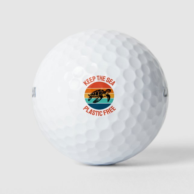Behalt der Plastikfreien Meeresschildkröte Golfball (Vorderseite)