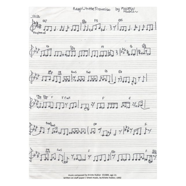 Behalt der Promise Sheet Music tablecloth Tischdecke (Vorderseite)