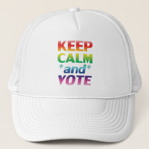 behalt der Ruhe und Abstimmung Regenbogentypografi Truckerkappe