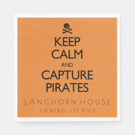 Behalt der Ruhe und Capture Pirates Personalisiert Serviette