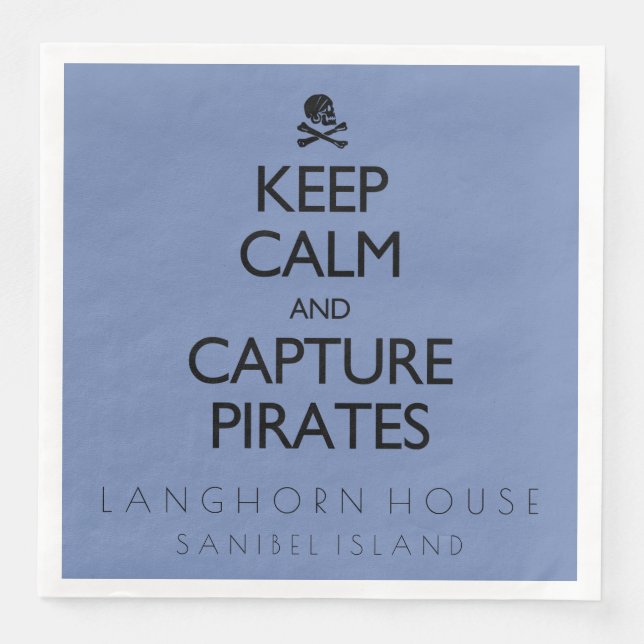 Behalt der Ruhe und Capture Pirates Personalisiert Serviette (Vorderseite)