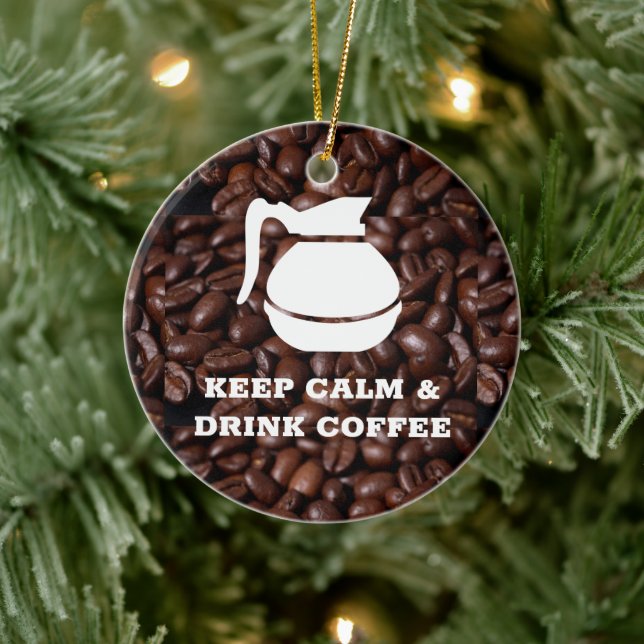 Behalt der Ruhe und des Trinkkaffees / Kaffeekanne Keramik Ornament (Baum)