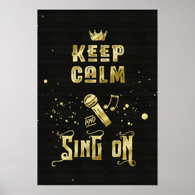 Behalt der Täuschung und des Sings auf Goldmikroph Poster (Vorne)