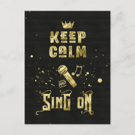 Behalt der Täuschung und des Sings auf Goldmikroph Postkarte