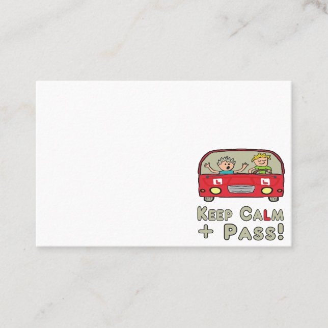 Behalt des Calm Driving-Tests Visitenkarte (Vorderseite)