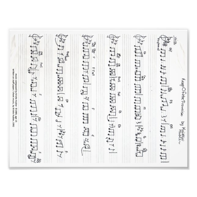 Behalt des Fotos "Promise Sheet Music" Fotodruck (Vorne)