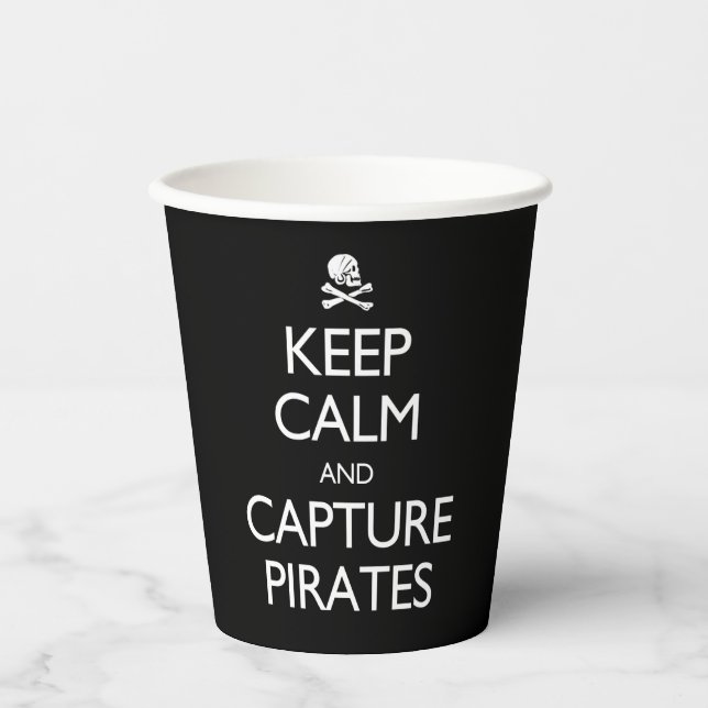 Behalt des Papiercups "Calm and Capture Pirates" Pappbecher (Vorderseite)