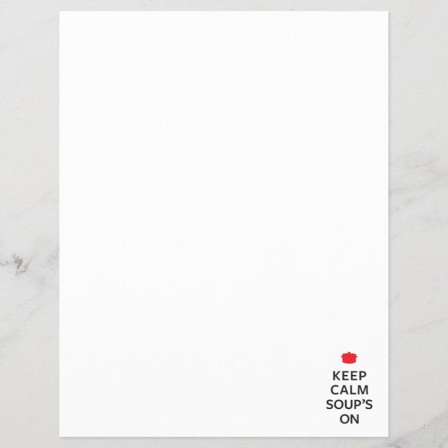 Behalt die ruhigen Soup's On Flyer (Vorne)