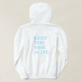 BEHALT DIE VIBE LEBEN. | White Pullover Hoodie