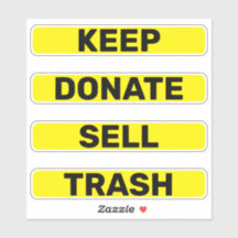 Behalt Donate Sell Trash Simple Konmari