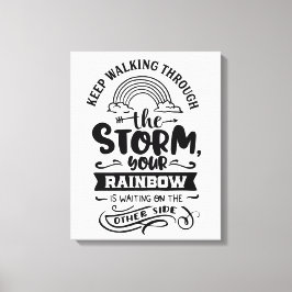 Behalt durch den Sturm zu laufen Leinwanddruck