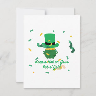 Behalt einen Hut auf deinem Pot O'Gold auf einem Feiertagskarte
