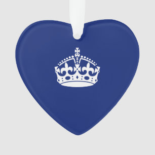 Behalt eines Calm Crown-Symbols auf Navy Blue Ornament