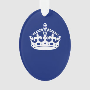 Behalt eines Calm Crown-Symbols auf Navy Blue Ornament