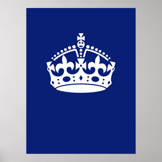 Behalt eines Calm Crown-Symbols auf Navy Blue Poster (Vorne)