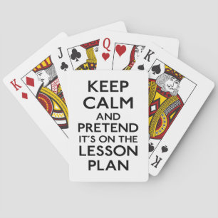 Behalt eines Calm Lesson Plans Spielkarten