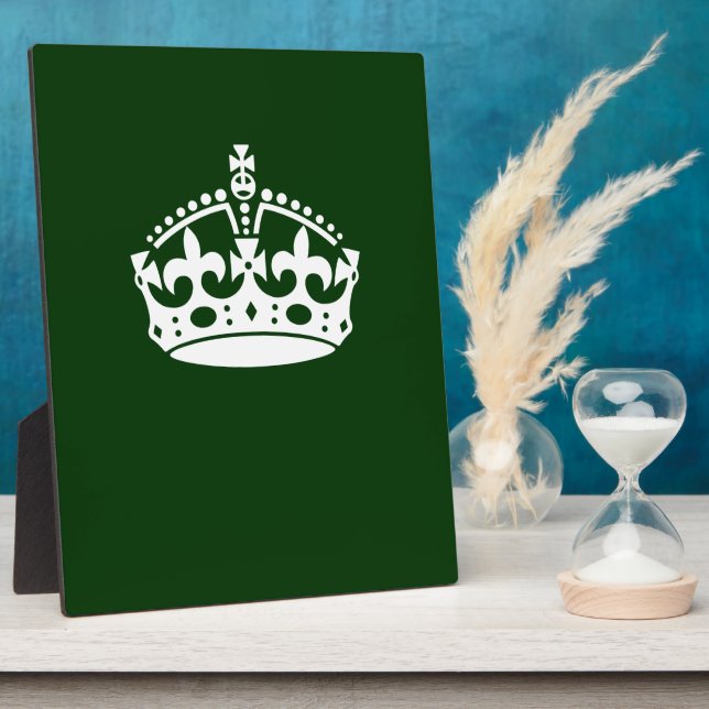 Behalt eines ruhigen Kronenzeichens auf Forest Gre Fotoplatte (Seite)