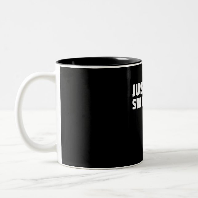 Behalt einfach das Schwimmdesign Zweifarbige Tasse (Links)