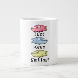 Behalt einfach lächeln! Farbiger Zahnfisch Jumbo-Tasse