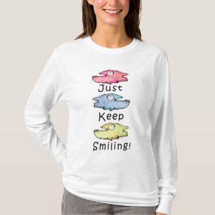 Behalt einfach lächeln! Farbiger Zahnfisch T-Shirt