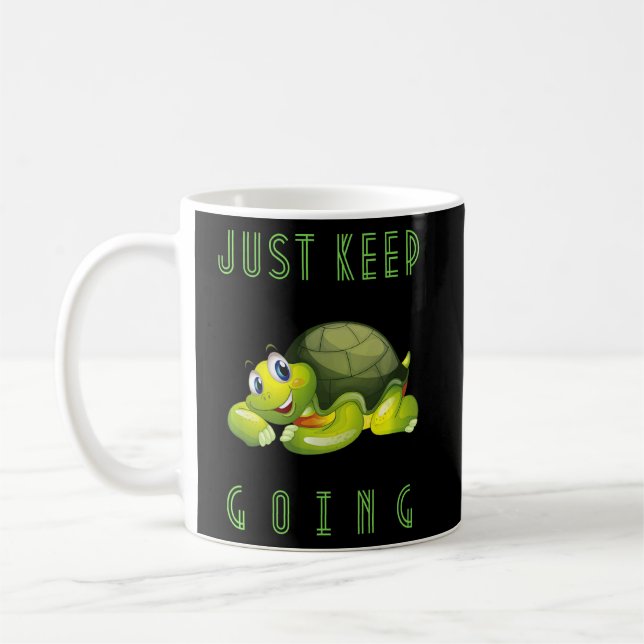 Behalt einfach Niedlich Turtle Tortoise Motivieren Kaffeetasse (Links)