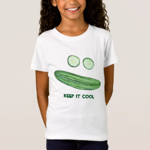 Behalt es Cool als Cucumber Funny Watercolor Face T-Shirt