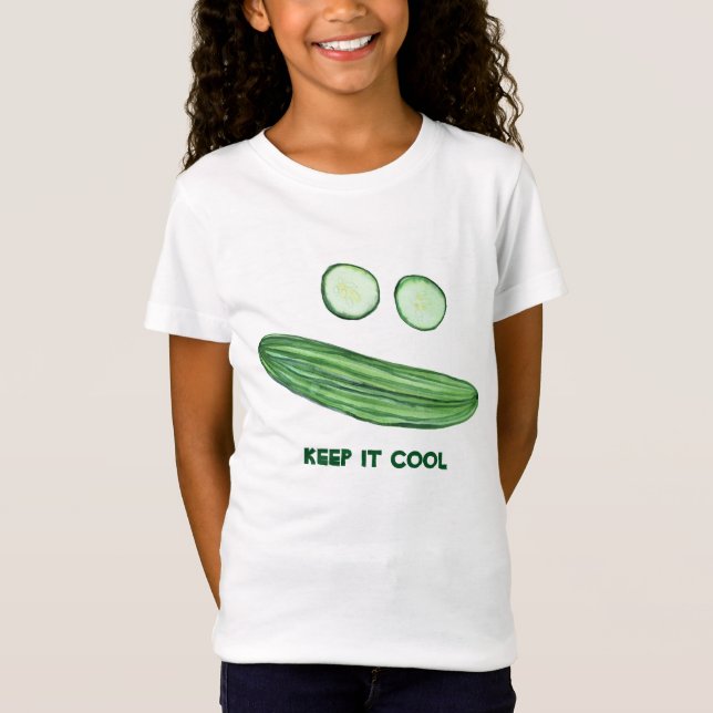 Behalt es Cool als Cucumber Funny Watercolor Face T-Shirt (Vorderseite)