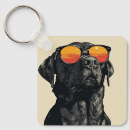 Behalt es cool Retro Hund Schlüsselanhänger