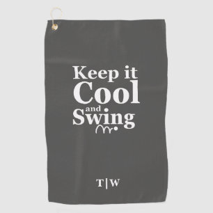 Behalt es Cool und Swing Golf Thema Golfhandtuch