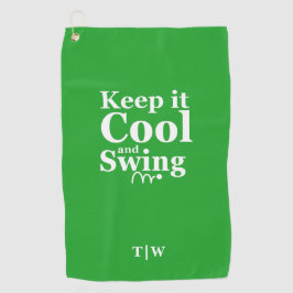 Behalt es Cool und Swing Golf Thema Golfhandtuch