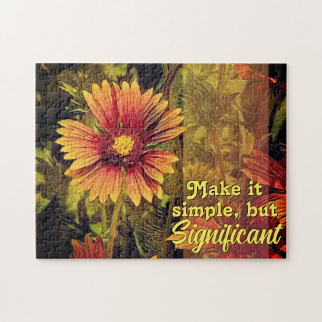 Behalt es einfach, aber bedeutend blanket Blume Puzzle (Horizontal)