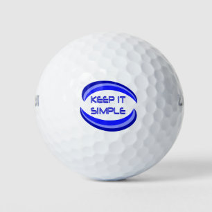 Behalt es einfach Zitat Erholung Slogan in blau Golfball