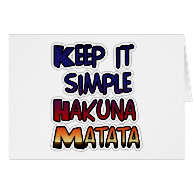 Behalt es Simple Hakuna Matata Art Print. (Vorderseite (Horizontal))