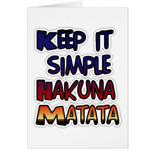 Behalt es Simple Hakuna Matata Art Print. (Vorne)