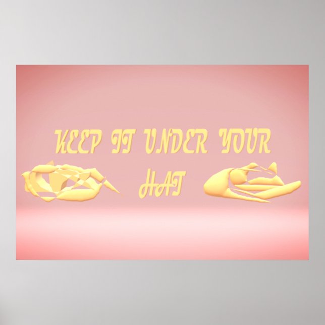 behalt es unter deinem Hutschutzdesign Poster (Vorne)