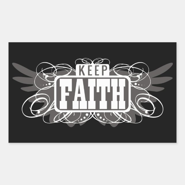 Behalt Faith Rechteckiger Aufkleber (Vorderseite)