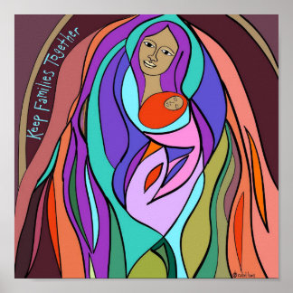 Behalt Familien gemeinsam - Madonna für kleines Po Poster